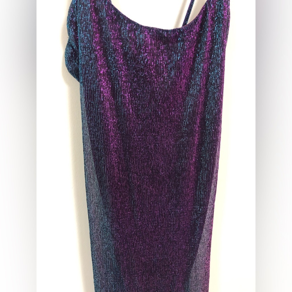 Fashion Nova Medium Metallic dress color Violet/Blue